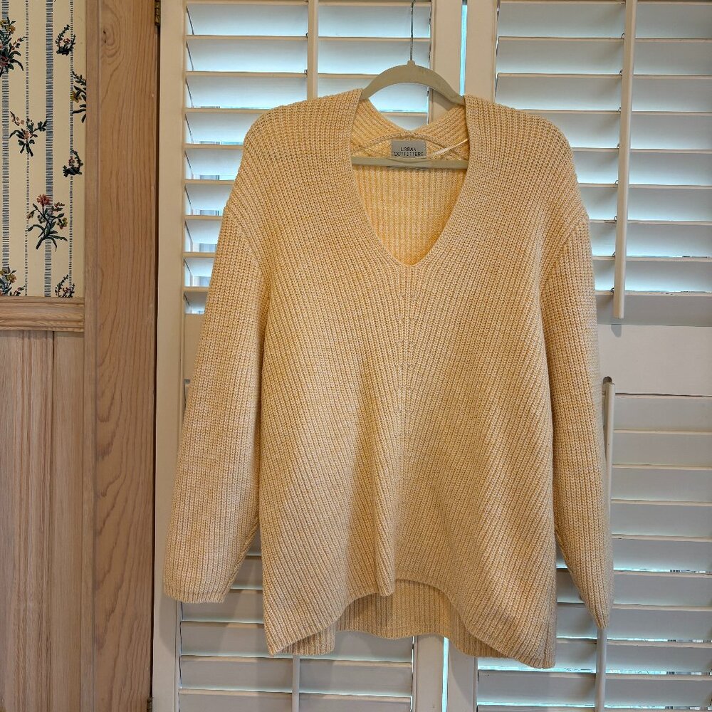 Oversized yellow knit sweater